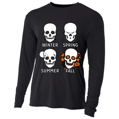 4 Seasons Skeleton Winter Summer Fall Spring Cooling Performance Long Sleeve Crew