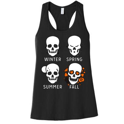 4 Seasons Skeleton Winter Summer Fall Spring Women's Racerback Tank