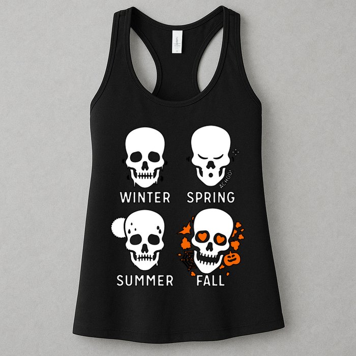 4 Seasons Skeleton Winter Summer Fall Spring Womens Tank Top