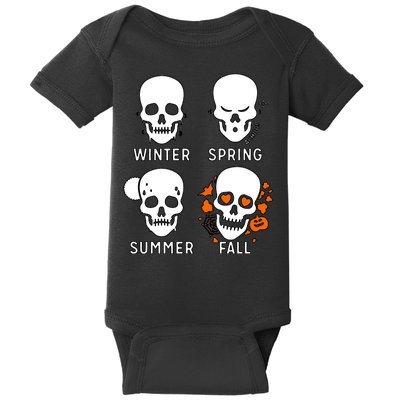 4 Seasons Skeleton Winter Summer Fall Spring Baby Bodysuit