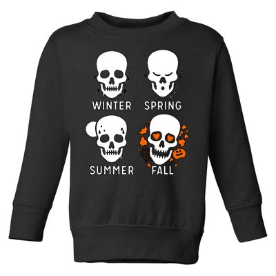 4 Seasons Skeleton Winter Summer Fall Spring Toddler Sweatshirt