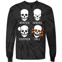 4 Seasons Skeleton Winter Summer Fall Spring Tie-Dye Long Sleeve Shirt