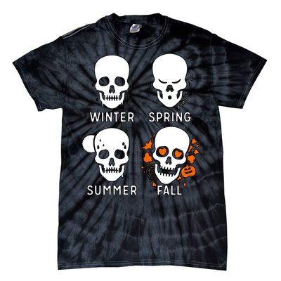 4 Seasons Skeleton Winter Summer Fall Spring Tie-Dye T-Shirt