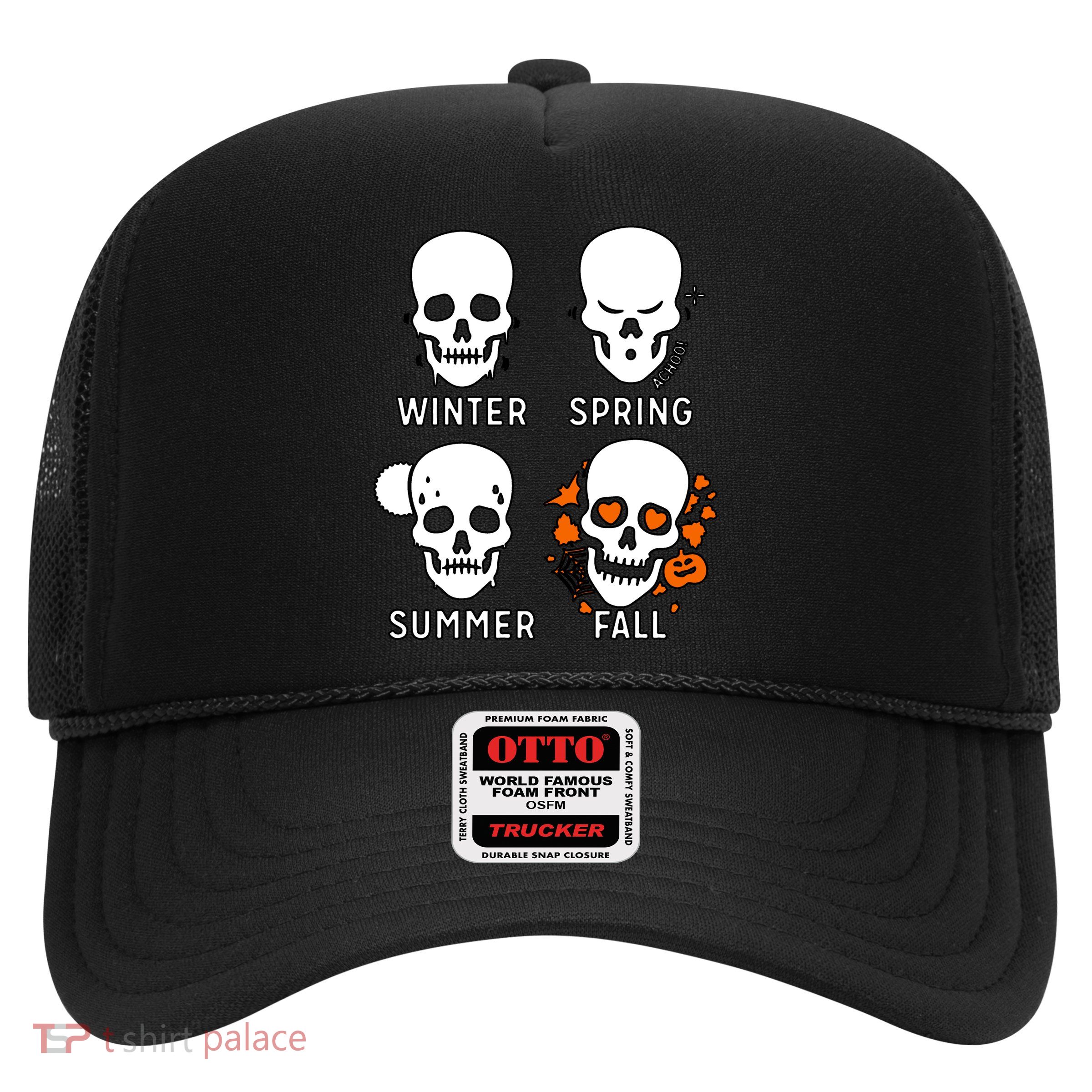 4 Seasons Skeleton Winter Summer Fall Spring Trucker Hat
