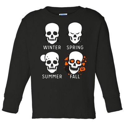 4 Seasons Skeleton Winter Summer Fall Spring Toddler Long Sleeve Shirt