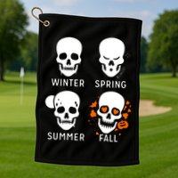 4 Seasons Skeleton Winter Summer Fall Spring Golf Towel