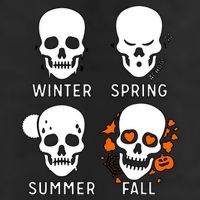 4 Seasons Skeleton Winter Summer Fall Spring Golf Towel