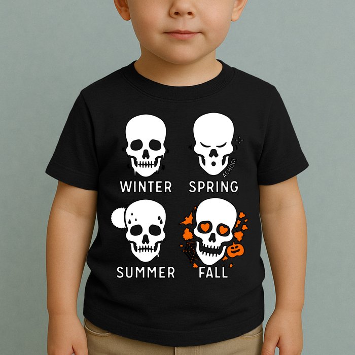 4 Seasons Skeleton Winter Summer Fall Spring Toddler T-Shirt