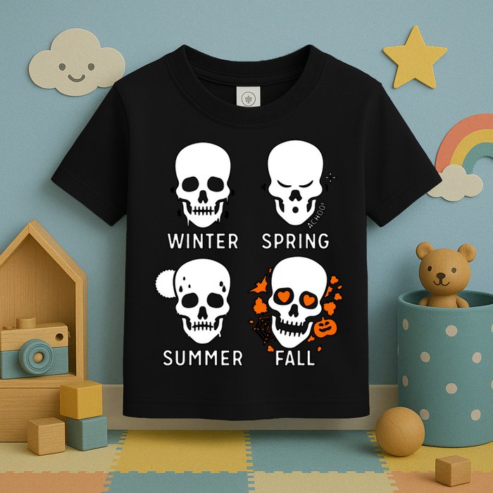 4 Seasons Skeleton Winter Summer Fall Spring Toddler T-Shirt