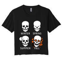 4 Seasons Skeleton Winter Summer Fall Spring Women's Crop Top Tee