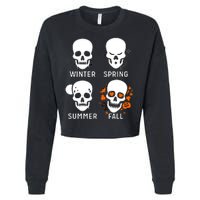 4 Seasons Skeleton Winter Summer Fall Spring Cropped Pullover Crew