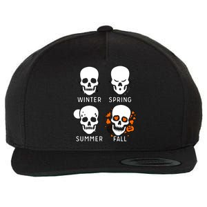 4 Seasons Skeleton Winter Summer Fall Spring Wool Snapback Cap