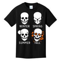 4 Seasons Skeleton Winter Summer Fall Spring Kids T-Shirt