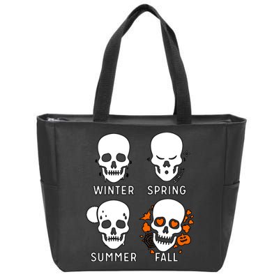 4 Seasons Skeleton Winter Summer Fall Spring Zip Tote Bag