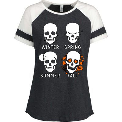 4 Seasons Skeleton Winter Summer Fall Spring Enza Ladies Jersey Colorblock Tee