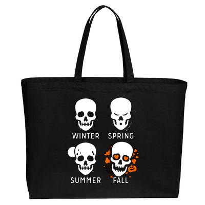 4 Seasons Skeleton Winter Summer Fall Spring Cotton Canvas Jumbo Tote