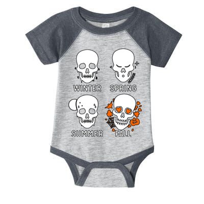 4 Seasons Skeleton Winter Summer Fall Spring Infant Baby Jersey Bodysuit