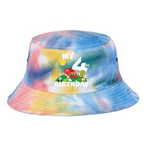 4 Year Old Farm My 4th Birthday Tie Dye Newport Bucket Hat