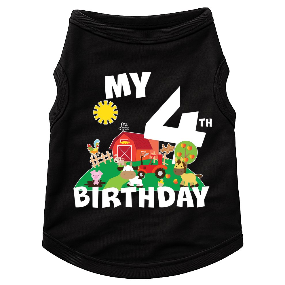 4 Year Old Farm My 4th Birthday Doggie Tank