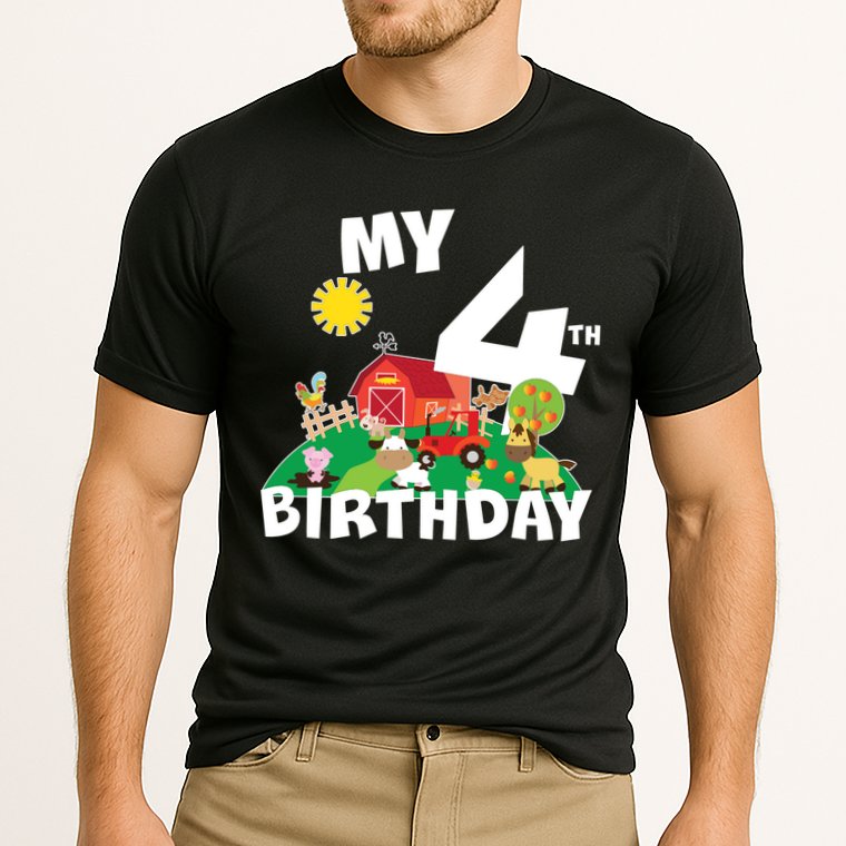4 Year Old Farm My 4th Birthday Performance Shirt