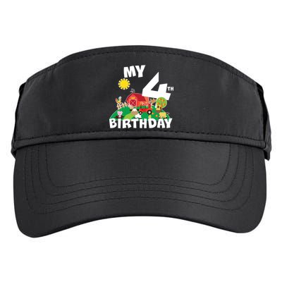 4 Year Old Farm My 4th Birthday Adult Drive Performance Visor