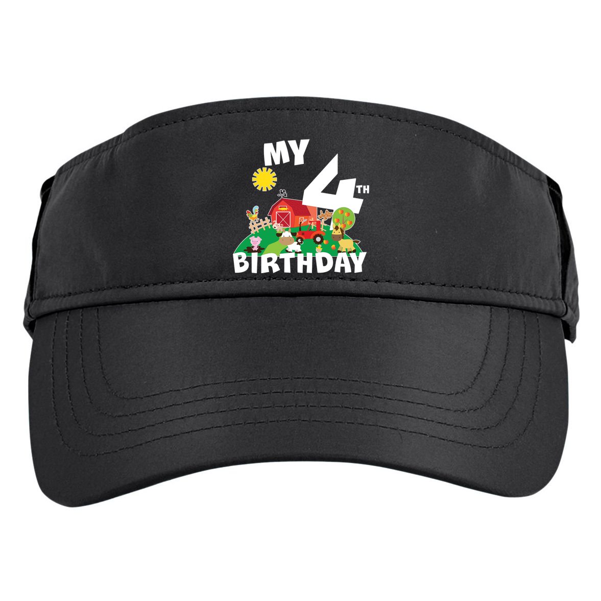 4 Year Old Farm My 4th Birthday Adult Drive Performance Visor
