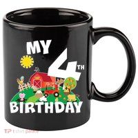 4 Year Old Farm My 4th Birthday 11oz C Handle Ceramic Mug