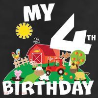 4 Year Old Farm My 4th Birthday 11oz C Handle Ceramic Mug