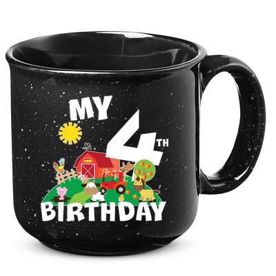 4 Year Old Farm My 4th Birthday 15oz Campfire Ceramic Mug