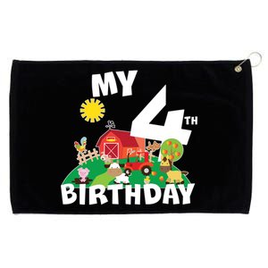 4 Year Old Farm My 4th Birthday Grommeted Golf Towel