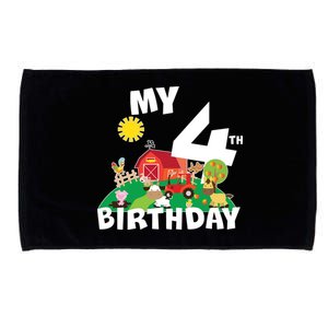 4 Year Old Farm My 4th Birthday Microfiber Hand Towel