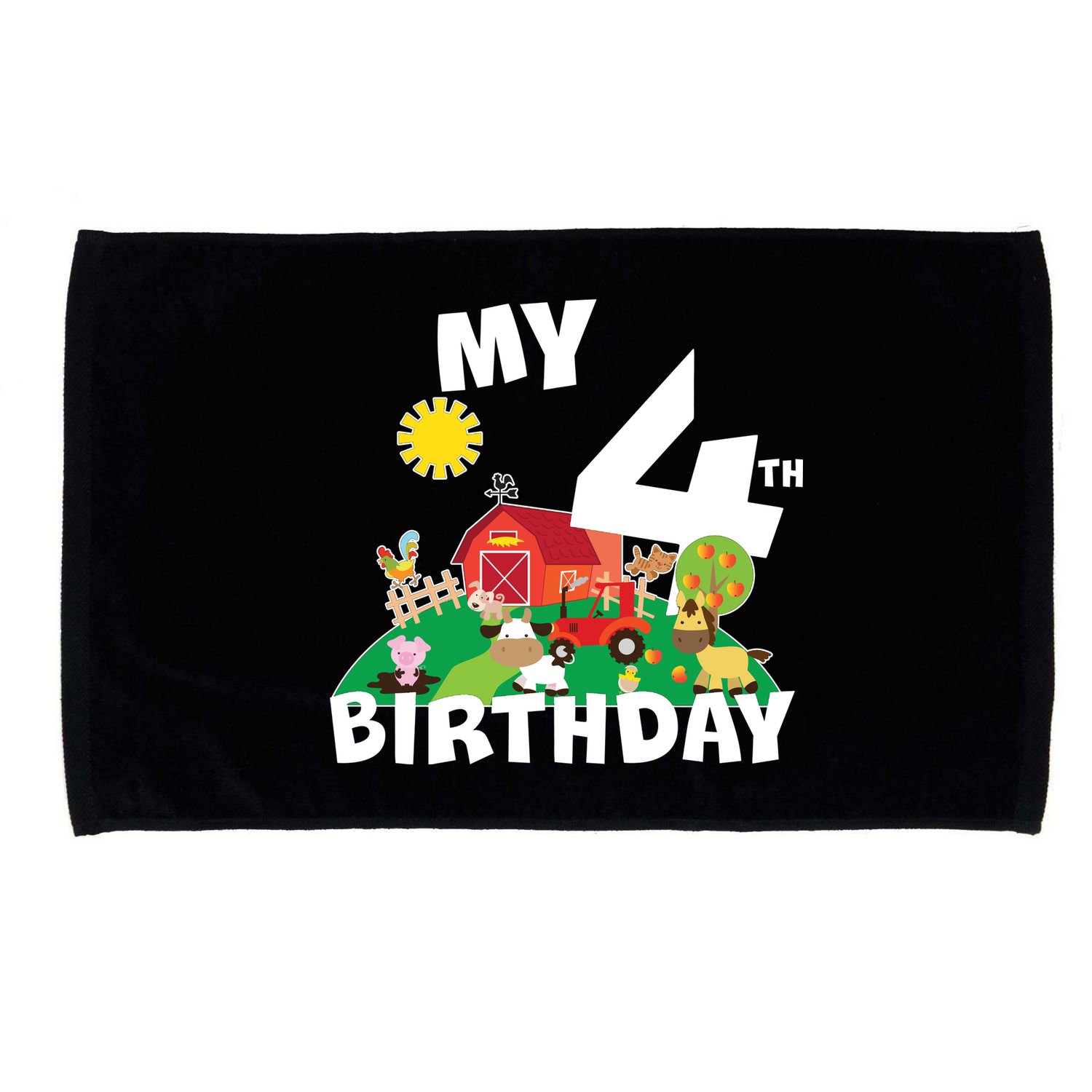 4 Year Old Farm My 4th Birthday Microfiber Hand Towel