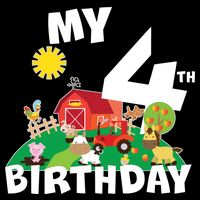 4 Year Old Farm My 4th Birthday Crop Top