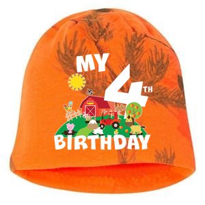 4 Year Old Farm My 4th Birthday Kati - Camo Knit Beanie