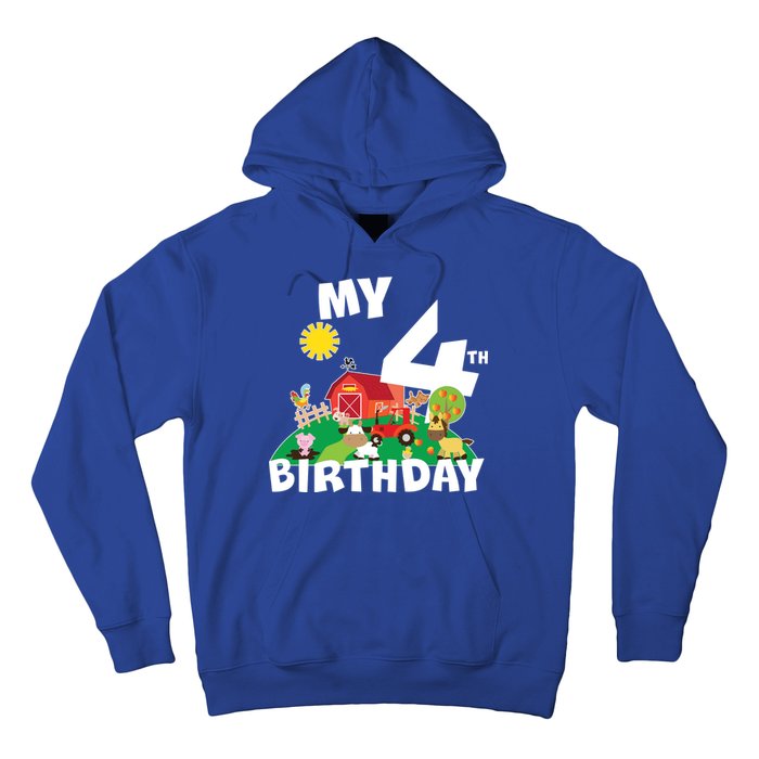 4 Year Old Farm My 4th Birthday Hoodie