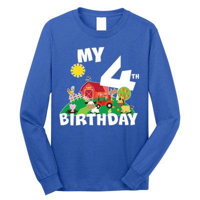 4 Year Old Farm My 4th Birthday Long Sleeve Shirt