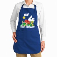 4 Year Old Farm My 4th Birthday Full-Length Apron With Pockets