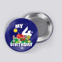 4 Year Old Farm My 4th Birthday Button