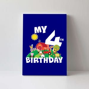 4 Year Old Farm My 4th Birthday Canvas