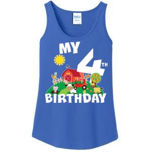 4 Year Old Farm My 4th Birthday Ladies Essential Tank