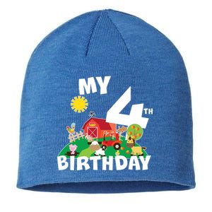 4 Year Old Farm My 4th Birthday Sustainable Beanie