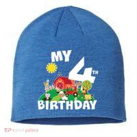 4 Year Old Farm My 4th Birthday Sustainable Beanie