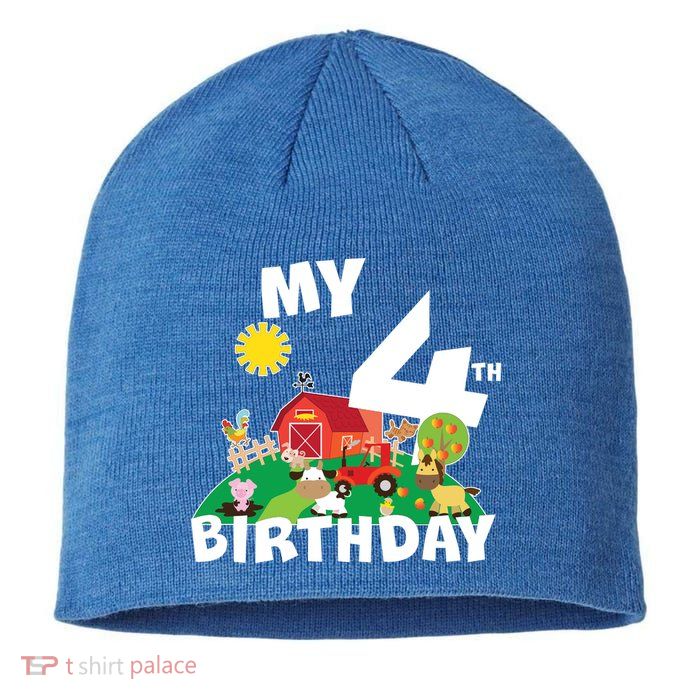 4 Year Old Farm My 4th Birthday Sustainable Beanie