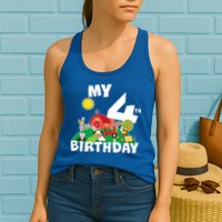 4 Year Old Farm My 4th Birthday Womens Tank Top