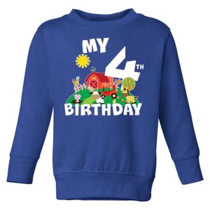 4 Year Old Farm My 4th Birthday Toddler Sweatshirt