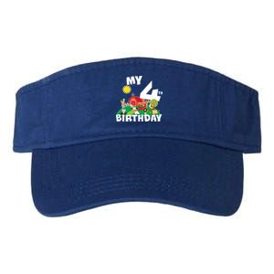 4 Year Old Farm My 4th Birthday Valucap Bio-Washed Visor