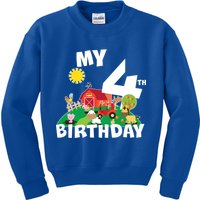 4 Year Old Farm My 4th Birthday Kids Sweatshirt