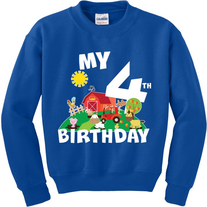 4 Year Old Farm My 4th Birthday Kids Sweatshirt