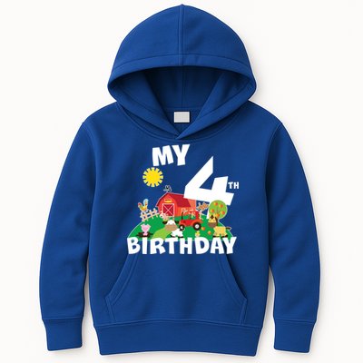 4 Year Old Farm My 4th Birthday Kids Hoodie