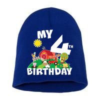 4 Year Old Farm My 4th Birthday Short Acrylic Beanie